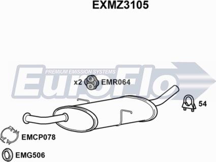 EuroFlo EXMZ3105 - Середній глушник вихлопних газів autocars.com.ua