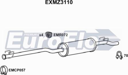 EuroFlo EXMZ3110 - Середній глушник вихлопних газів autocars.com.ua