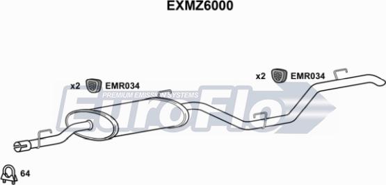 EuroFlo EXMZ6000 - Глушник вихлопних газів кінцевий autocars.com.ua