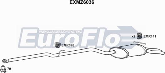 EuroFlo EXMZ6036 - Глушник вихлопних газів кінцевий autocars.com.ua