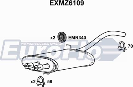 EuroFlo EXMZ6109 - Глушник вихлопних газів кінцевий autocars.com.ua