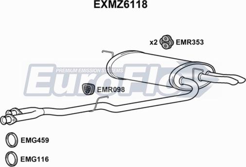 EuroFlo EXMZ6118 - Глушник вихлопних газів кінцевий autocars.com.ua