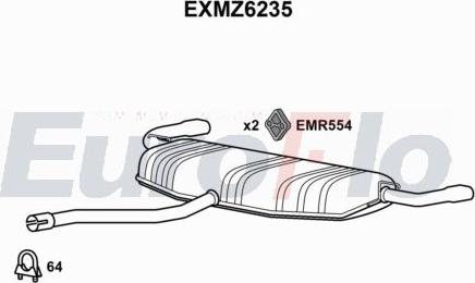 EuroFlo EXMZ6235 - Вкладиш глушника, глушник вихлопних газів кінцевий autocars.com.ua