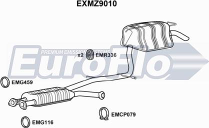 EuroFlo EXMZ9010 - Середній / кінцевий глушник ОГ autocars.com.ua