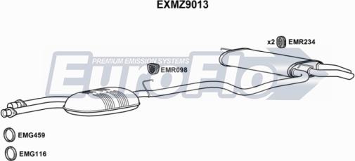 EuroFlo EXMZ9013 - Середній / кінцевий глушник ОГ autocars.com.ua