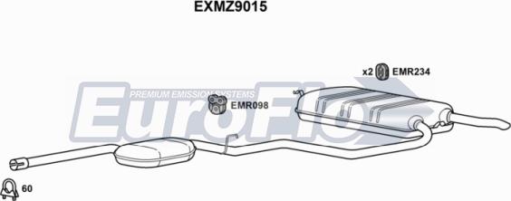 EuroFlo EXMZ9015 - Середній / кінцевий глушник ОГ autocars.com.ua