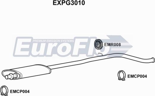 EuroFlo EXPG3010 - Середній глушник вихлопних газів autocars.com.ua