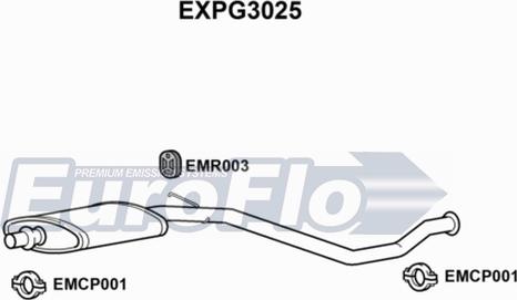 EuroFlo EXPG3025 - Середній глушник вихлопних газів autocars.com.ua