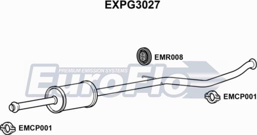 EuroFlo EXPG3027 - Середній глушник вихлопних газів autocars.com.ua