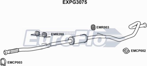 EuroFlo EXPG3075 - Середній глушник вихлопних газів autocars.com.ua