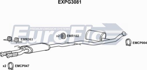 EuroFlo EXPG3081 - Середній глушник вихлопних газів autocars.com.ua