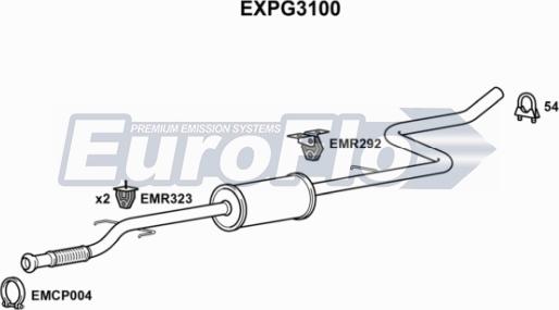 EuroFlo EXPG3100 - Середній глушник вихлопних газів autocars.com.ua