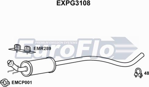 EuroFlo EXPG3108 - Середній глушник вихлопних газів autocars.com.ua