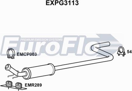 EuroFlo EXPG3113 - Середній глушник вихлопних газів autocars.com.ua