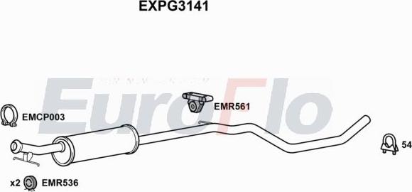 EuroFlo EXPG3141 - Вкладиш глушника, глушник вихлопних газів кінцевий autocars.com.ua