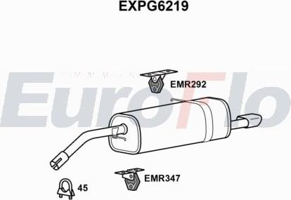 EuroFlo EXPG6219 - Вкладиш глушника, глушник вихлопних газів кінцевий autocars.com.ua