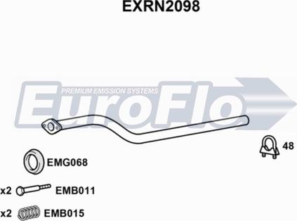 EuroFlo EXRN2098 - Труба вихлопного газу autocars.com.ua
