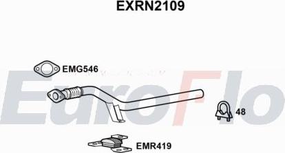 EuroFlo EXRN2109 - Труба вихлопного газу autocars.com.ua