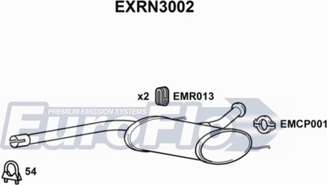 EuroFlo EXRN3002 - Середній глушник вихлопних газів autocars.com.ua