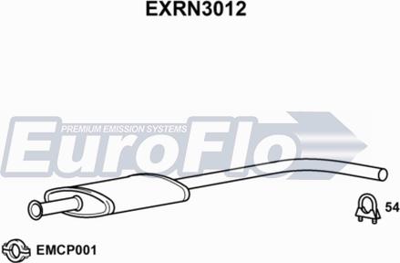 EuroFlo EXRN3012 - Середній глушник вихлопних газів autocars.com.ua