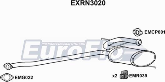 EuroFlo EXRN3020 - Середній глушник вихлопних газів autocars.com.ua