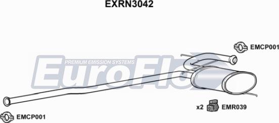 EuroFlo EXRN3042 - Середній глушник вихлопних газів autocars.com.ua