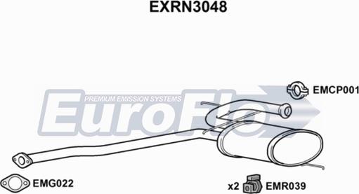 EuroFlo EXRN3048 - Средний глушитель выхлопных газов autodnr.net