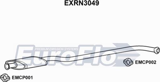 EuroFlo EXRN3049 - Середній глушник вихлопних газів autocars.com.ua