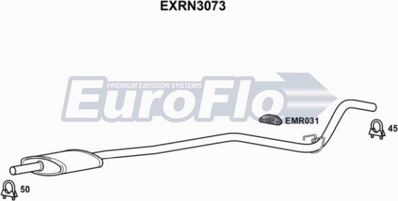 EuroFlo EXRN3073 - Середній глушник вихлопних газів autocars.com.ua