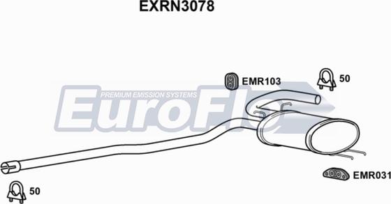 EuroFlo EXRN3078 - Середній глушник вихлопних газів autocars.com.ua