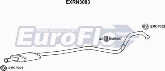 EuroFlo EXRN3083 - Середній глушник вихлопних газів autocars.com.ua