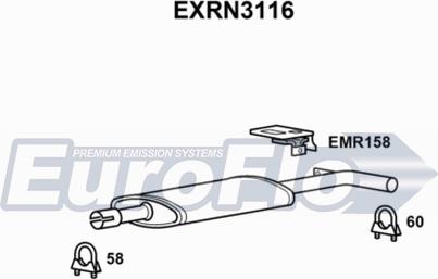 EuroFlo EXRN3116 - Середній глушник вихлопних газів autocars.com.ua