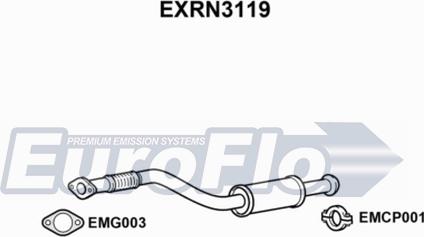 EuroFlo EXRN3119 - Середній глушник вихлопних газів autocars.com.ua