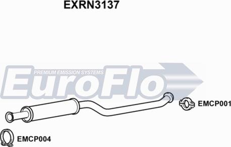 EuroFlo EXRN3137 - Середній глушник вихлопних газів autocars.com.ua