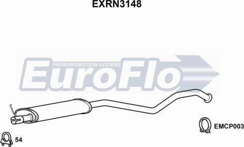 EuroFlo EXRN3148 - Середній глушник вихлопних газів autocars.com.ua