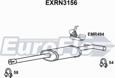 EuroFlo EXRN3156 - Середній глушник вихлопних газів autocars.com.ua