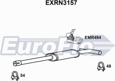 EuroFlo EXRN3157 - Середній глушник вихлопних газів autocars.com.ua