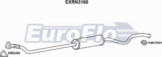 EuroFlo EXRN3160 - Середній глушник вихлопних газів autocars.com.ua