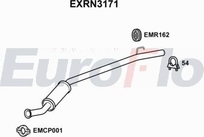 EuroFlo EXRN3171 - Середній глушник вихлопних газів autocars.com.ua