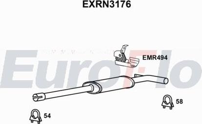 EuroFlo EXRN3176 - Вкладиш глушника, глушник вихлопних газів кінцевий autocars.com.ua