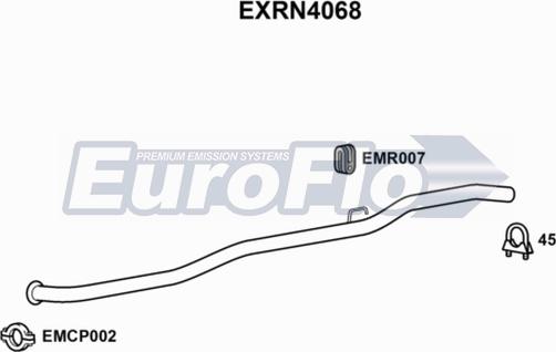 EuroFlo EXRN4068 - Труба вихлопного газу autocars.com.ua