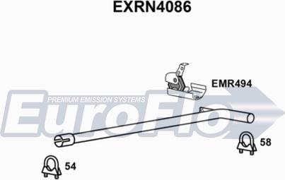 EuroFlo EXRN4086 - Труба вихлопного газу autocars.com.ua