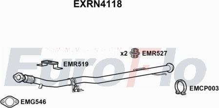 EuroFlo EXRN4118 - Вкладиш глушника, глушник вихлопних газів кінцевий autocars.com.ua