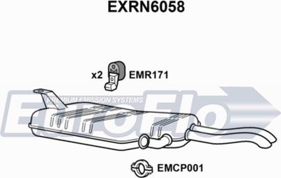 EuroFlo EXRN6058 - Глушник вихлопних газів кінцевий autocars.com.ua