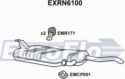 EuroFlo EXRN6100 - Глушник вихлопних газів кінцевий autocars.com.ua