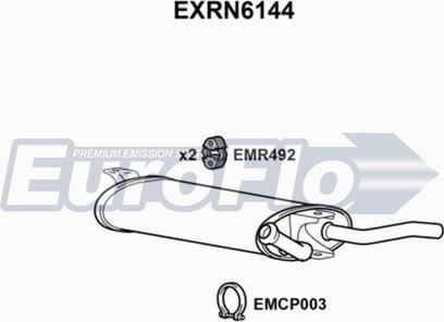 EuroFlo EXRN6144 - Глушник вихлопних газів кінцевий autocars.com.ua