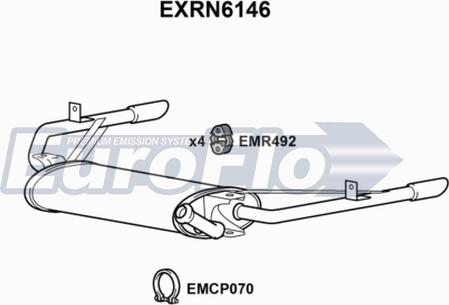 EuroFlo EXRN6146 - Глушник вихлопних газів кінцевий autocars.com.ua