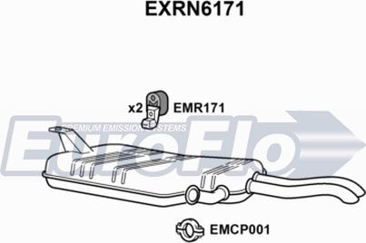 EuroFlo EXRN6171 - Глушник вихлопних газів кінцевий autocars.com.ua