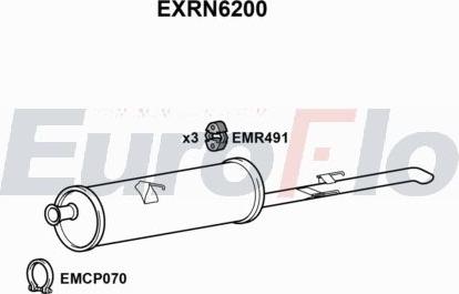 EuroFlo EXRN6200 - Вкладиш глушника, глушник вихлопних газів кінцевий autocars.com.ua