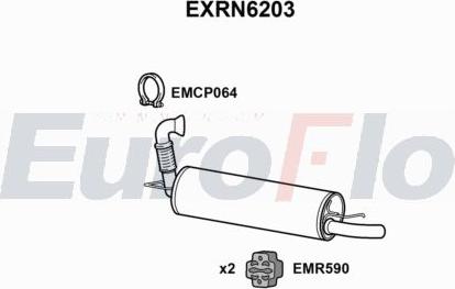 EuroFlo EXRN6203 - Вкладиш глушника, глушник вихлопних газів кінцевий autocars.com.ua